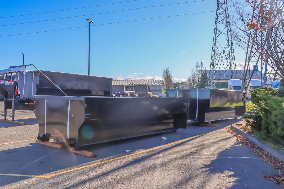 Roll-off dumpster ready for waste disposal at job site for Commercial Dumpster Rental in Lealman